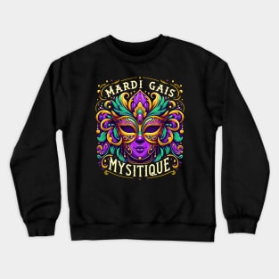 Mardi Gras Mystique Mask: Enchanting Carnival Elegance Crewneck Sweatshirt